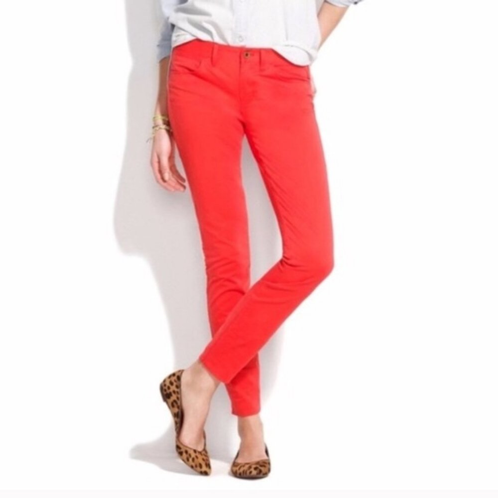 Madewell Red Orange Skinny Skinny Jeans
